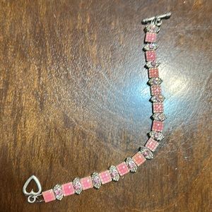 Pretty pink and silver bracelet